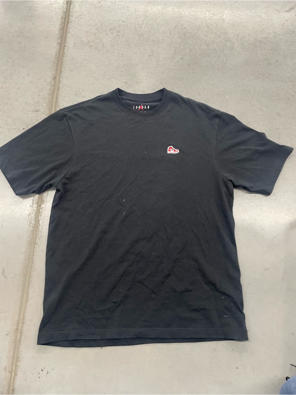 Jordan Black Short-Sleeve Tee with Embroidered Brand Logo